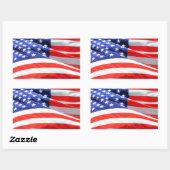 Amerikaanse vlag, u kunt tekst toevoegen en foto's rechthoekige sticker (Vel)