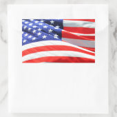 Amerikaanse vlag, u kunt tekst toevoegen en foto's rechthoekige sticker (Tas)
