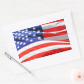 Amerikaanse vlag, u kunt tekst toevoegen en foto's rechthoekige sticker (Envelop)
