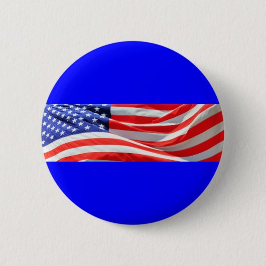 Amerikaanse vlag, u kunt tekst toevoegen en foto's ronde button 5,7 cm (Voorkant)