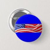 Amerikaanse vlag, u kunt tekst toevoegen en foto's ronde button 5,7 cm (Voorkant /achterkant)