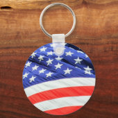 Amerikaanse vlag, u kunt tekst toevoegen en foto's sleutelhanger (Voorkant)