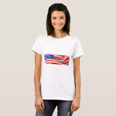 Amerikaanse vlag, u kunt tekst toevoegen en foto's t-shirt (Voorkant volledig)