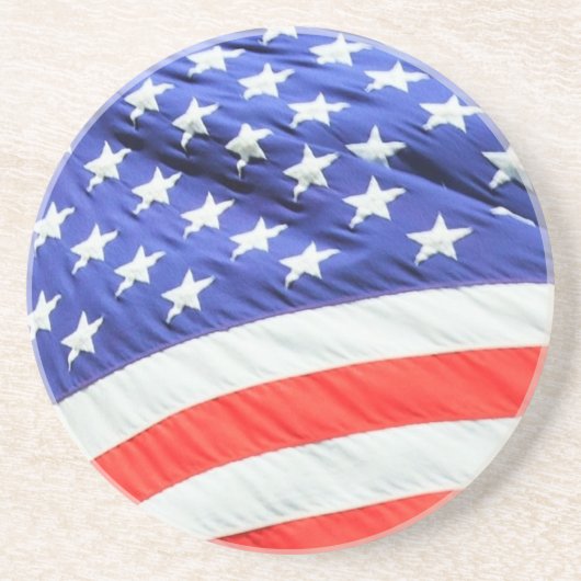 Amerikaanse vlag, u kunt tekst toevoegen en foto's zandsteen onderzetter (Voorkant)