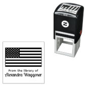 Amerikaanse vlag "Uit de bibliotheek van" Naam Zelfinktende Stempel (In situ)