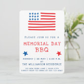 Amerikaanse vlag | Uitnodiging op Memorial Day BBQ (Staand voorkant)