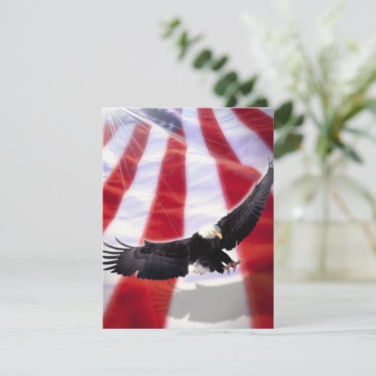 Amerikaanse vlag & uitnodiging voor adelaars (Staand voorkant)