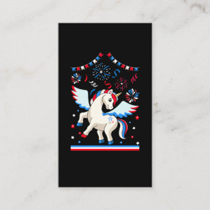 Amerikaanse vlag Unicorn Cute 4 juli Visitekaartje