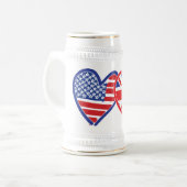 Amerikaanse vlag-/Unievlagerhart Bierpul (Voorkant links)