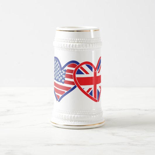 Amerikaanse vlag-/Unievlagerhart Bierpul (Center)