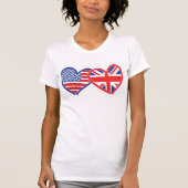 Amerikaanse vlag-/Unievlagerhart T-shirt (Voorkant)