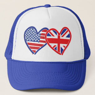 Amerikaanse vlag-/Unievlagerhart Trucker Pet