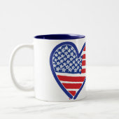 Amerikaanse vlag-/Unievlagerhart Tweekleurige Koffiemok (Links)