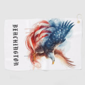 *~* Amerikaanse Vlag USA AP16 - Kale EAGLE Golf Ha Golfhanddoek (Horizontaal)