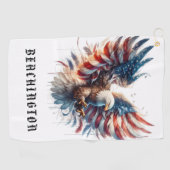 *~* Amerikaanse Vlag USA AP16 Kale EAGLE Golf Hand Golfhanddoek (Horizontaal)