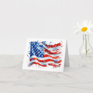 Amerikaanse Vlag USA Aquarel 4 juli Kaart