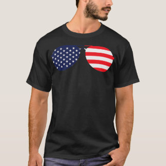 Amerikaanse vlag USA Aviator Zonnebril T-shirt