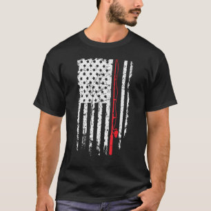Amerikaanse vlag USA Gevist Rod Funny Vist Vintag T-shirt
