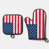 Amerikaanse vlag USA Oven Mitt & Pot Holder Set (Voorkant)