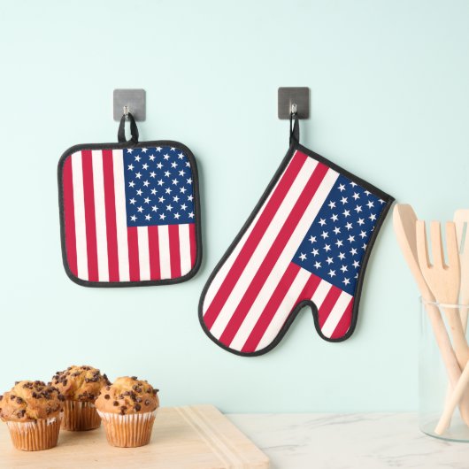 Amerikaanse vlag USA Oven Mitt & Pot Holder Set (Insitu(Ophanging))