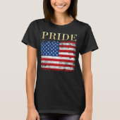 Amerikaanse vlag USA Patriotic Pride Vlag 4 juli T-shirt (Voorkant)