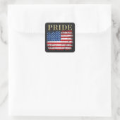 Amerikaanse vlag USA Patriotic Pride Vlag 4 juli Vierkante Sticker (Tas)