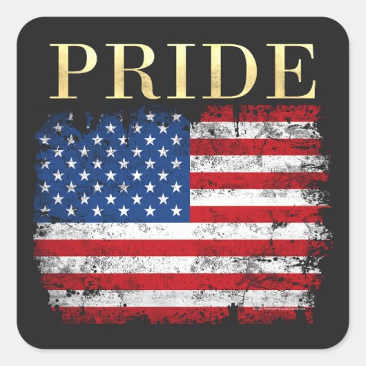 Amerikaanse vlag USA Patriotic Pride Vlag 4 juli Vierkante Sticker (Voorkant)
