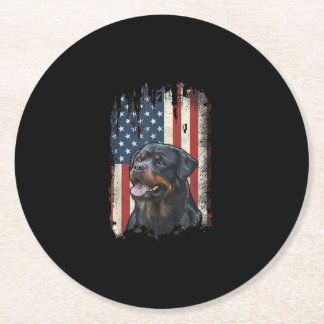 amerikaanse vlag usa patriottisch hondenliefhebber ronde kartonnen onderzetter