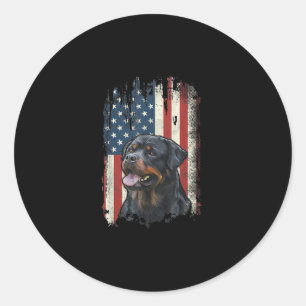 amerikaanse vlag usa patriottisch hondenliefhebber ronde sticker