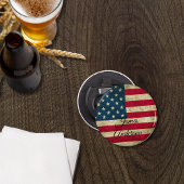 Amerikaanse vlag USA Patriottisch Monogram Button Flesopener