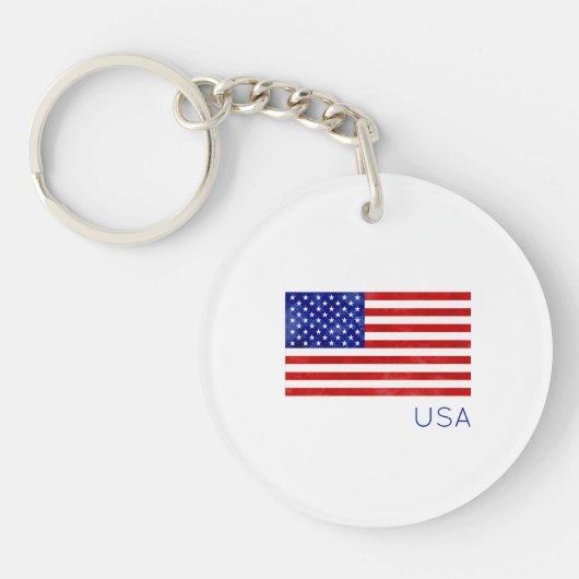 Amerikaanse vlag USA Patriottisch Rood Wit Blauw Sleutelhanger (Voorkant)