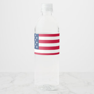 Amerikaanse vlag USA Patriottische Waterfles Label Etiket