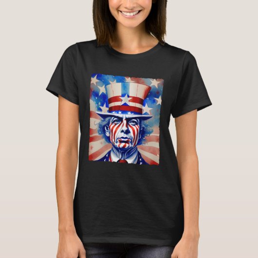 Amerikaanse vlag USA Pet Uncle Sam 4th of July Par T-shirt (Voorkant)