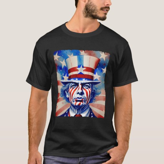 Amerikaanse vlag USA Pet Uncle Sam 4th of July Par T-shirt (Voorkant)