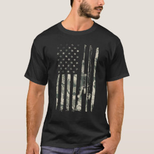 Amerikaanse Vlag USA Vissen Jagen Jager Camouflage T-shirt