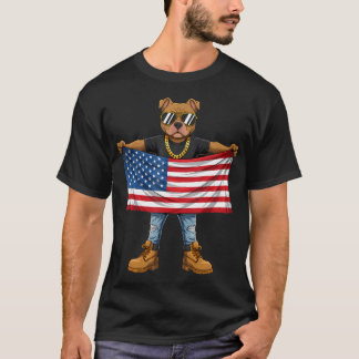 Amerikaanse Vlag Usa Vlag 4De Juli Patriotisch Roo T-shirt