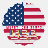Amerikaanse Vlag USA Vrolijk Kerst Ornament Kaart (Achterkant)