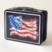 Amerikaanse Vlag USA Waterverf 4 juli (Voorkant)
