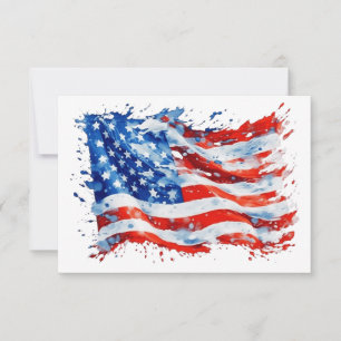 Amerikaanse Vlag USA Waterverf 4 juli