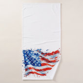 Amerikaanse vlag USA Waterverf 4 juli Badhanddoek (Badhanddoek)