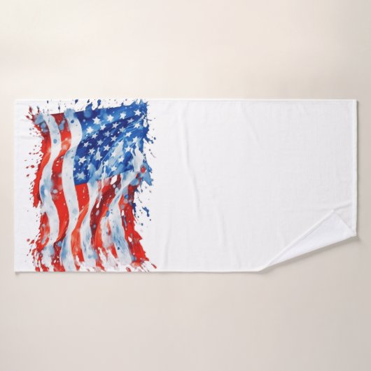 Amerikaanse vlag USA Waterverf 4 juli Badhanddoek (Badhanddoek)
