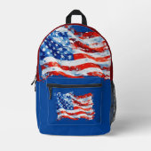 Amerikaanse vlag USA Waterverf 4 juli Bedrukte Rugzak (Voorkant)