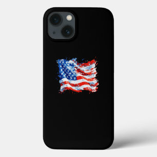 Amerikaanse Vlag USA Waterverf 4 juli Case-Mate iPhone Case