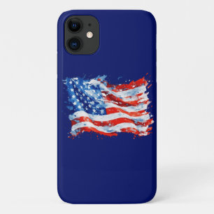 Amerikaanse Vlag USA Waterverf 4 juli Case-Mate iPhone Case