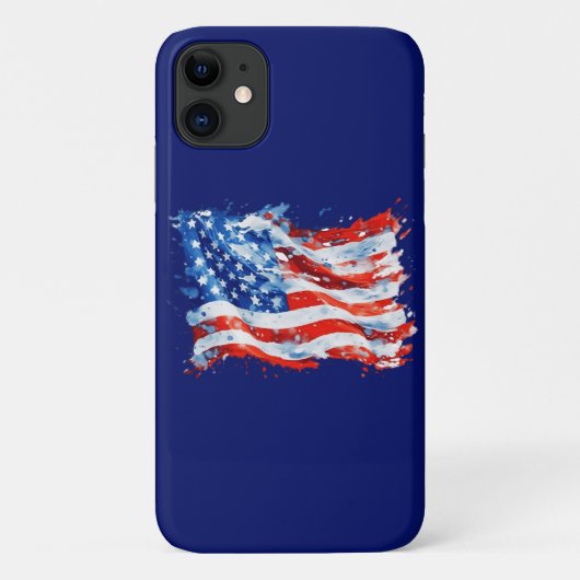 Amerikaanse Vlag USA Waterverf 4 juli Case-Mate iPhone Case (Achterkant)