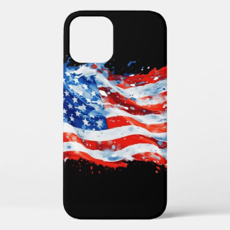 Amerikaanse Vlag USA Waterverf 4 juli Case-Mate iPhone Case