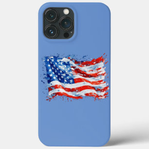 Amerikaanse Vlag USA Waterverf 4 juli Case-Mate iPhone Case