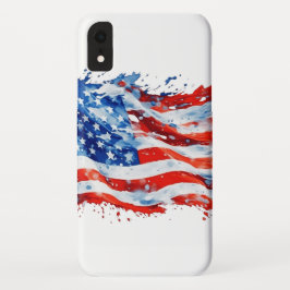 Amerikaanse vlag USA Waterverf 4 juli Case-Mate iPhone Case