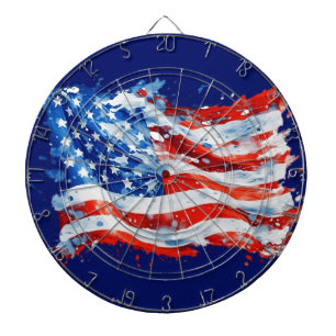 Amerikaanse Vlag USA Waterverf 4 juli Dartbord