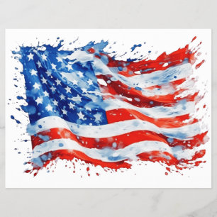 Amerikaanse Vlag USA Waterverf 4 juli Flyer